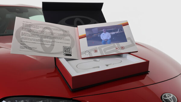 Toyota Video Brochure with embedded HD screen showcasing brand innovation.