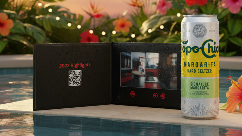 Topo Chico video brochure featuring beverage brand story and sparkling imagery.