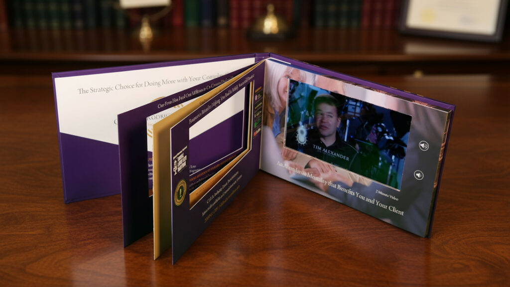 Legal marketing video brochure with page-turner design for personal injury law firm.