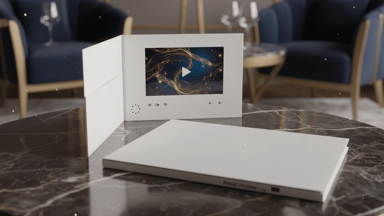 InstaVizion blank 9 x 6 video brochure with a 7 inch screen